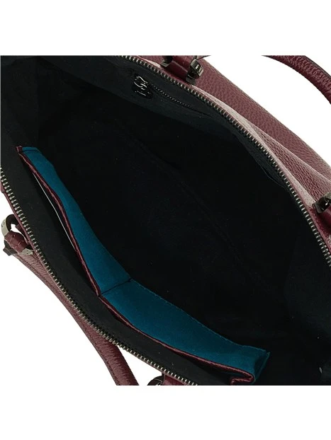 BORSA SHOPPING MULTIFUNZIONE IN PELLE LUCIDA DONNA BORDEAUX