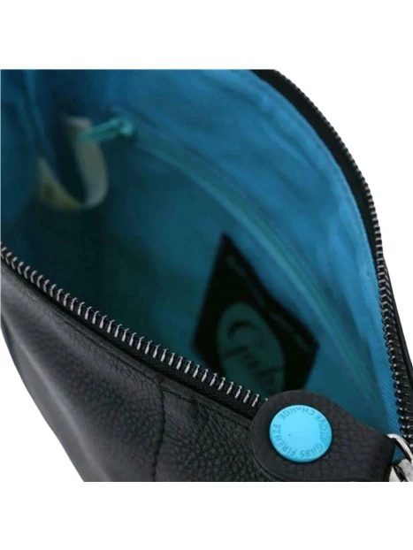 BORSA A TRACOLLA IN PELLE MARTELLATA DONNA NERO