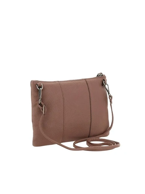 BORSA A TRACOLLA IN PELLE MARTELLATA DI VITELLO DONNA MARRONE