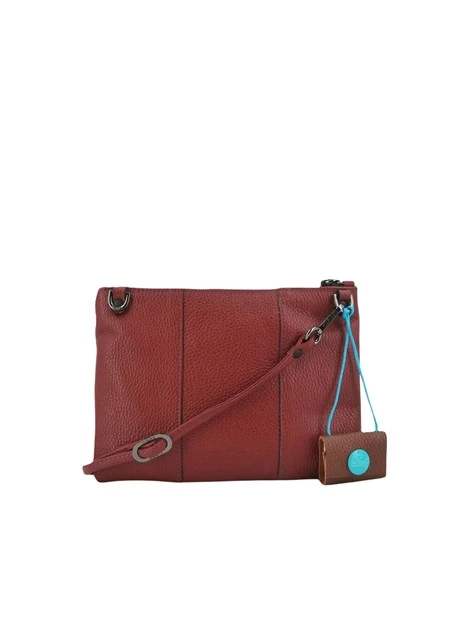 BORSA A TRACOLLA IN PELLE MARTELLATA DONNA BORDEAUX