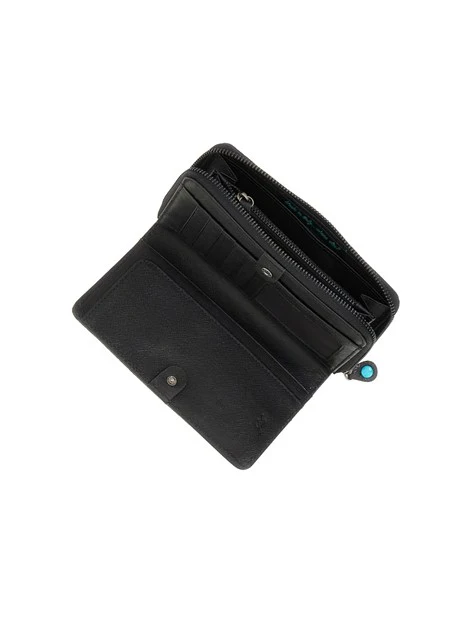 PORTAFOGLI CON CHIUSURA A ZIP DONNA NERO