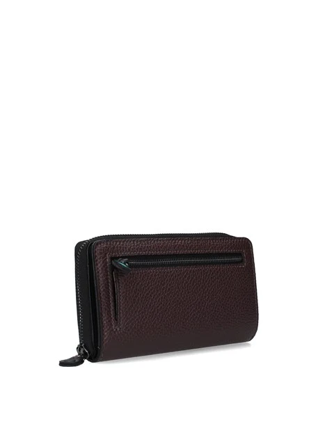 PORTAFOGLI CON CHIUSURA A ZIP DONNA MARRONE
