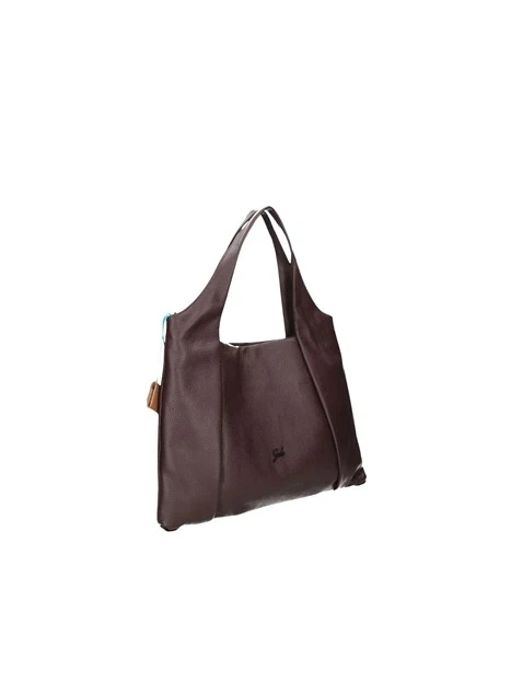 BORSA A SPALLA E CON DOPPIO MANICO IN ECOPELLE DONNA MARRONE
