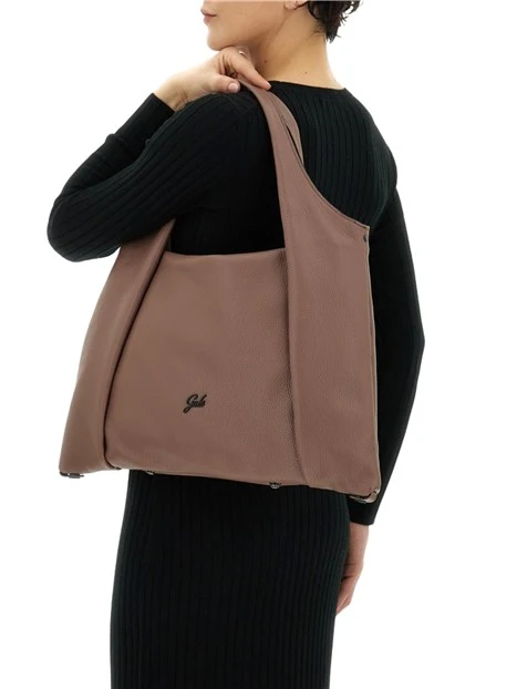 BORSA A SPALLA  E CON DOPPIO MANICO DONNA MARRONE