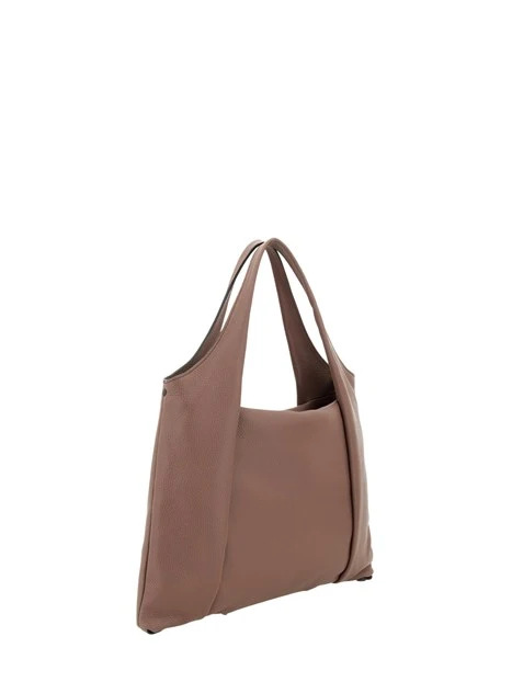 BORSA A SPALLA  E CON DOPPIO MANICO DONNA MARRONE