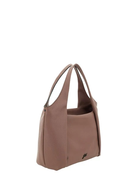 BORSA A SPALLA  E CON DOPPIO MANICO DONNA MARRONE