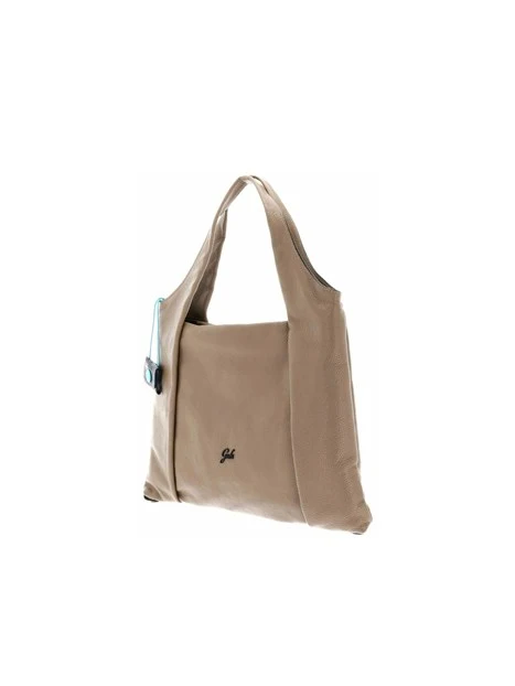 BORSA A SPALLA E CON DOPPIO MANICO DONNA BEIGE