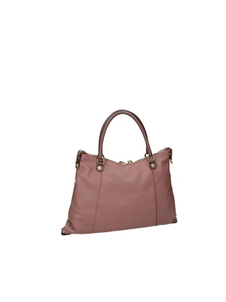BORSA SHOPPING BICOLOR IN PELLE MARTELLATA DONNA MARRONE