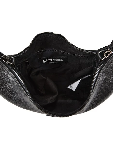 BORSA A SPALLA HOBO PICCOLA IN PELLE MARTELLATA DONNA NERO