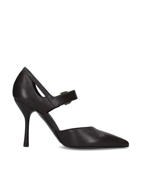 DÉCOLLETÉ CINTURINO TACCO ALTO DONNA MARRONE