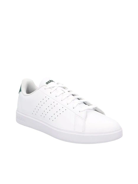 SNEAKERS BASSE IN MATERIALE SINTETICO TRAFORATO CON TALLONCINO A CONTRASTO UOMO BIANCO
