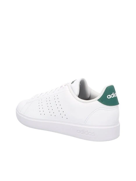 SNEAKERS BASSE IN MATERIALE SINTETICO TRAFORATO CON TALLONCINO A CONTRASTO UOMO BIANCO