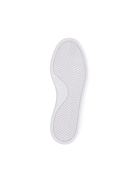 SNEAKERS BASSE IN MATERIALE SINTETICO TRAFORATO CON TALLONCINO A CONTRASTO UOMO BIANCO