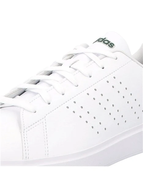 SNEAKERS BASSE IN MATERIALE SINTETICO TRAFORATO CON TALLONCINO A CONTRASTO UOMO BIANCO