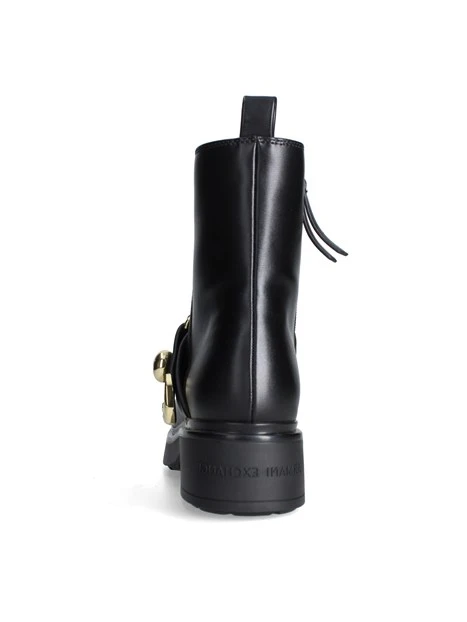 STIVALETTI TACCO BASSO CON CINTURINO DECORATIVO DONNA NERO