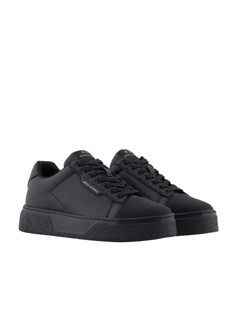 SNEAKERS BASSE IN PELLE UOMO NERE
