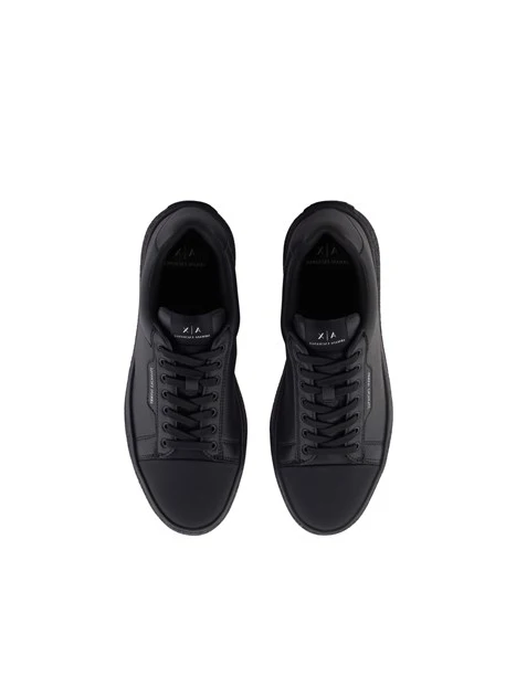 SNEAKERS BASSE IN PELLE UOMO NERE