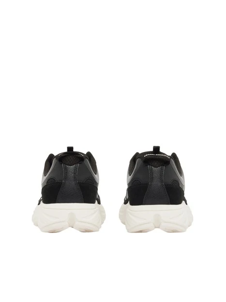 SNEAKERS BASSE CON SUOLA A CONTRASTO UOMO NERE