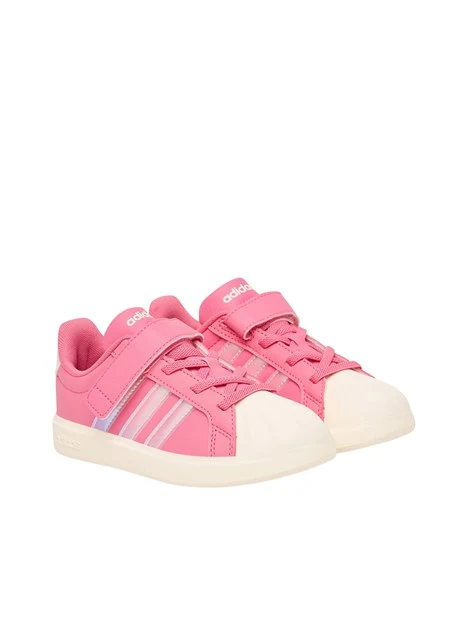 SNEAKERS BASSE CON STRAPPO E  PUNTA A CONCHIGLIA BAMBINA ROSA