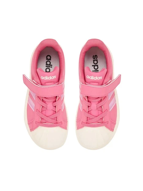 SNEAKERS BASSE CON STRAPPO E  PUNTA A CONCHIGLIA BAMBINA ROSA