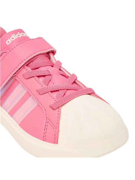 SNEAKERS BASSE CON STRAPPO E  PUNTA A CONCHIGLIA BAMBINA ROSA