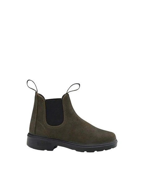 STIVALETTI CHELSEA IN PELLE SCAMOSCIATA CERATA UNISEX BAMBINO VERDE