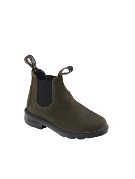 STIVALETTI CHELSEA IN PELLE SCAMOSCIATA CERATA UNISEX BAMBINO VERDE