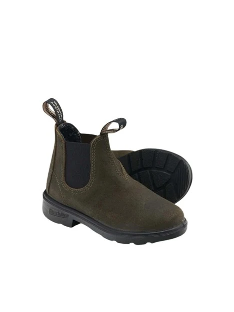STIVALETTI CHELSEA IN PELLE SCAMOSCIATA CERATA UNISEX BAMBINO VERDE