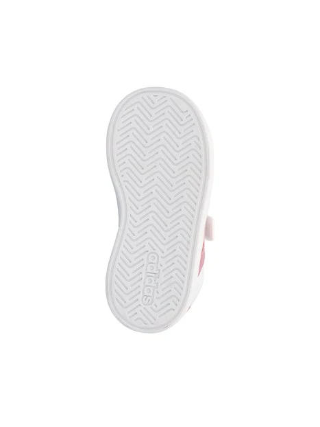 SNEAKERS BASSE A STRAPPO STRISCE ROSA BAMBINA BIANCO