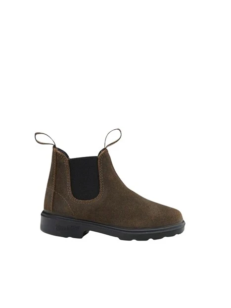 STIVALETTI CHELSEA IN PELLE SCAMOSCIATA CERATA UNISEX BAMBINO MARRONE