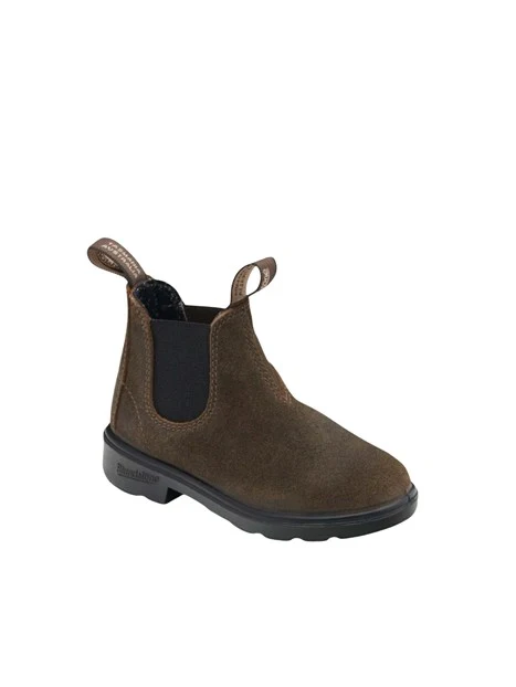 STIVALETTI CHELSEA IN PELLE SCAMOSCIATA CERATA UNISEX BAMBINO MARRONE