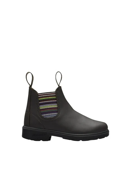 STIVALETTI CHELSEA IN PELLE CON ELASTICO MULTICOLOR UNISEX BAMBINO NERO
