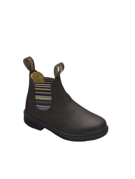 STIVALETTI CHELSEA IN PELLE CON ELASTICO MULTICOLOR UNISEX BAMBINO NERO