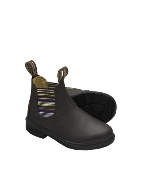 STIVALETTI CHELSEA IN PELLE CON ELASTICO MULTICOLOR UNISEX BAMBINO NERO