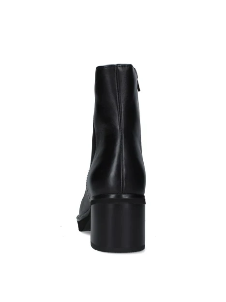 STIVALETTI TACCO ALTO CON SUOLA DENTELLATA DONNA NERO