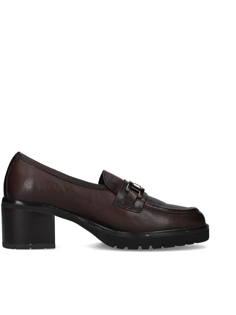 MOCASSINI TACCO ALTO DONNA MARRONE