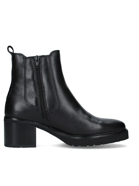 STIVALETTI TACCO ALTO CHELSEA CON ZIP LATERALE DONNA NERO