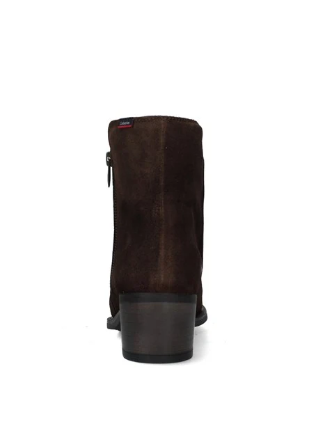STIVALETTI TACCO ALTO IN CAMOSCIO CON ZIP LATERALE DONNA MARRONE