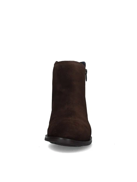 STIVALETTI TACCO ALTO IN CAMOSCIO CON ZIP LATERALE DONNA MARRONE