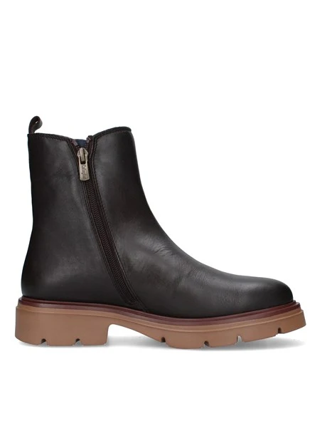 STIVALETTI TACCO BASSO CHELSEA CON SUOLA CARRARMATO DONNA MARRONE