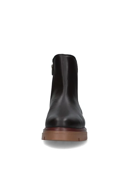 STIVALETTI TACCO BASSO CHELSEA CON SUOLA CARRARMATO DONNA MARRONE