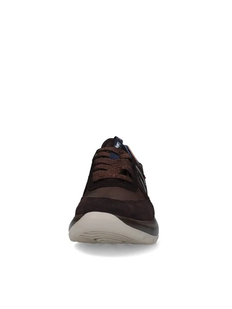 SNEAKERS BASSE CON INSERTI A CONTRASTO E SUOLA SAGOMATA DONNA MARRONE