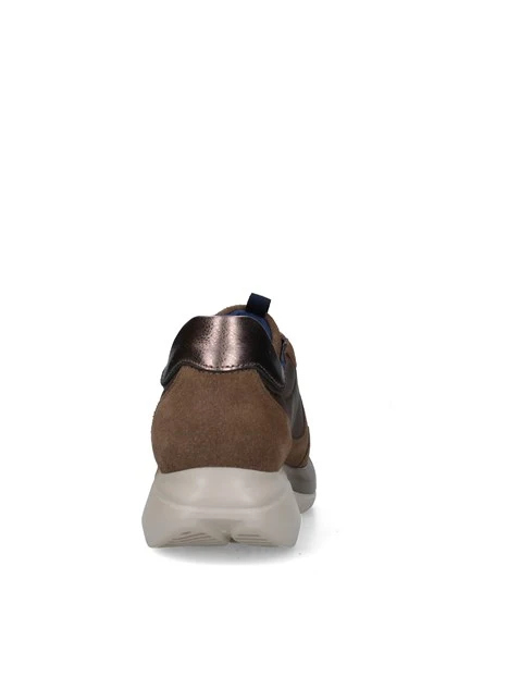 SNEAKERS BASSE CON INSERTI A CONTRASTO E SUOLA SAGOMATA DONNA TORTORA