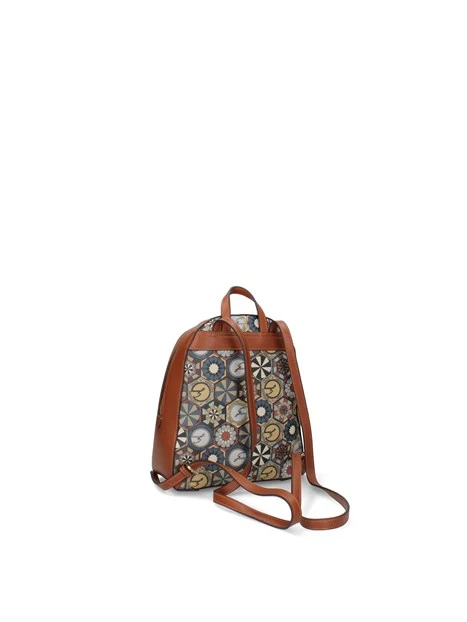 ZAINO CON FANTASIA GEOMETRICA DONNA CUOIO