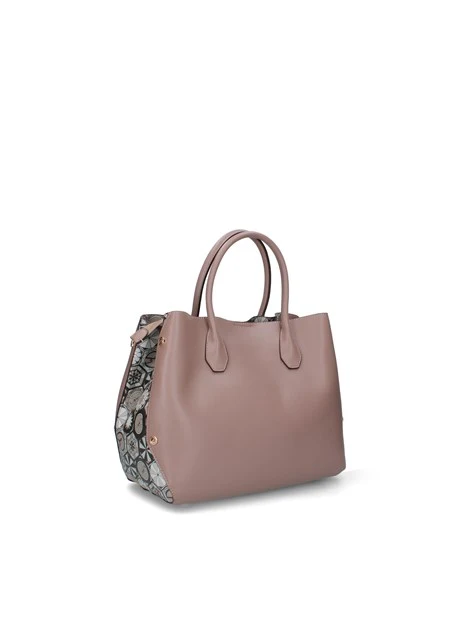BORSA A MANO CON DETTAGLI GEOMETRICI DONNA TORTORA