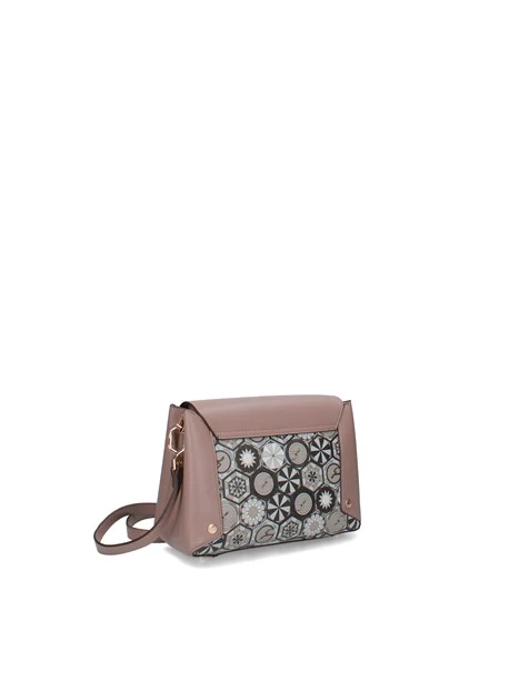 BORSA A TRACOLLA CON FANTASIA GEOMETRICA DONNA TORTORA