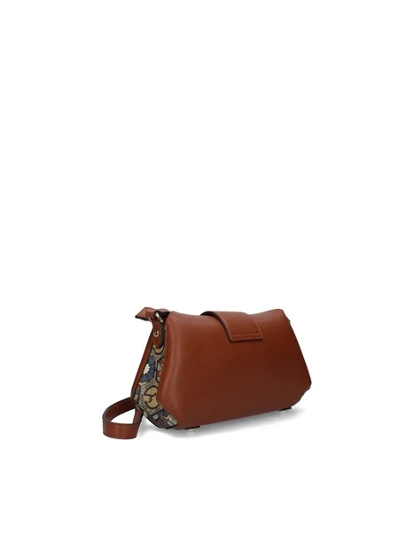 BORSA A TRACOLLA CON DETTAGLI GEOMETRICI DONNA CUOIO