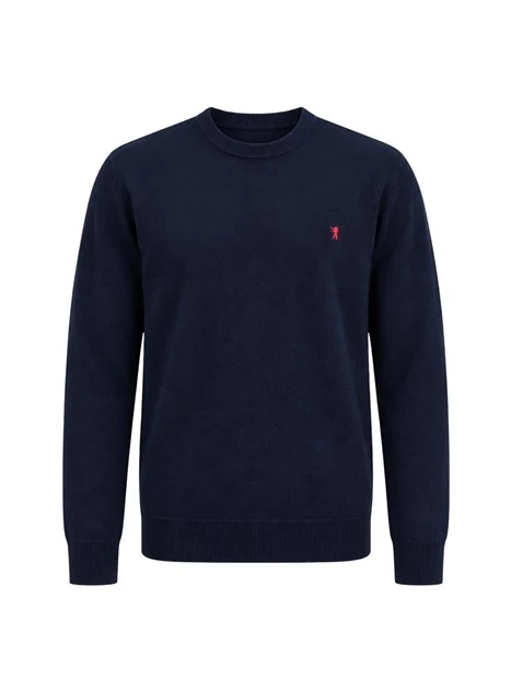 MAGLIA GIROCOLLO RASATA IN MISTO CASHMERE UOMO BLU