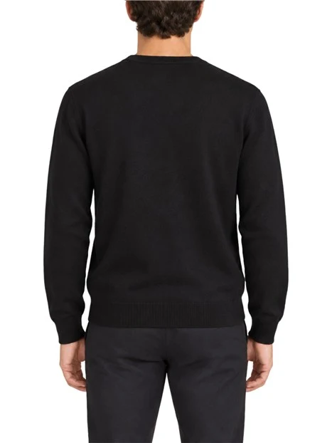 MAGLIA GIROCOLLO RASATA UOMO NERO
