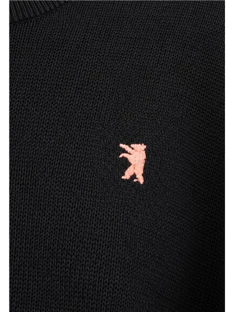 MAGLIA GIROCOLLO RASATA UOMO NERO